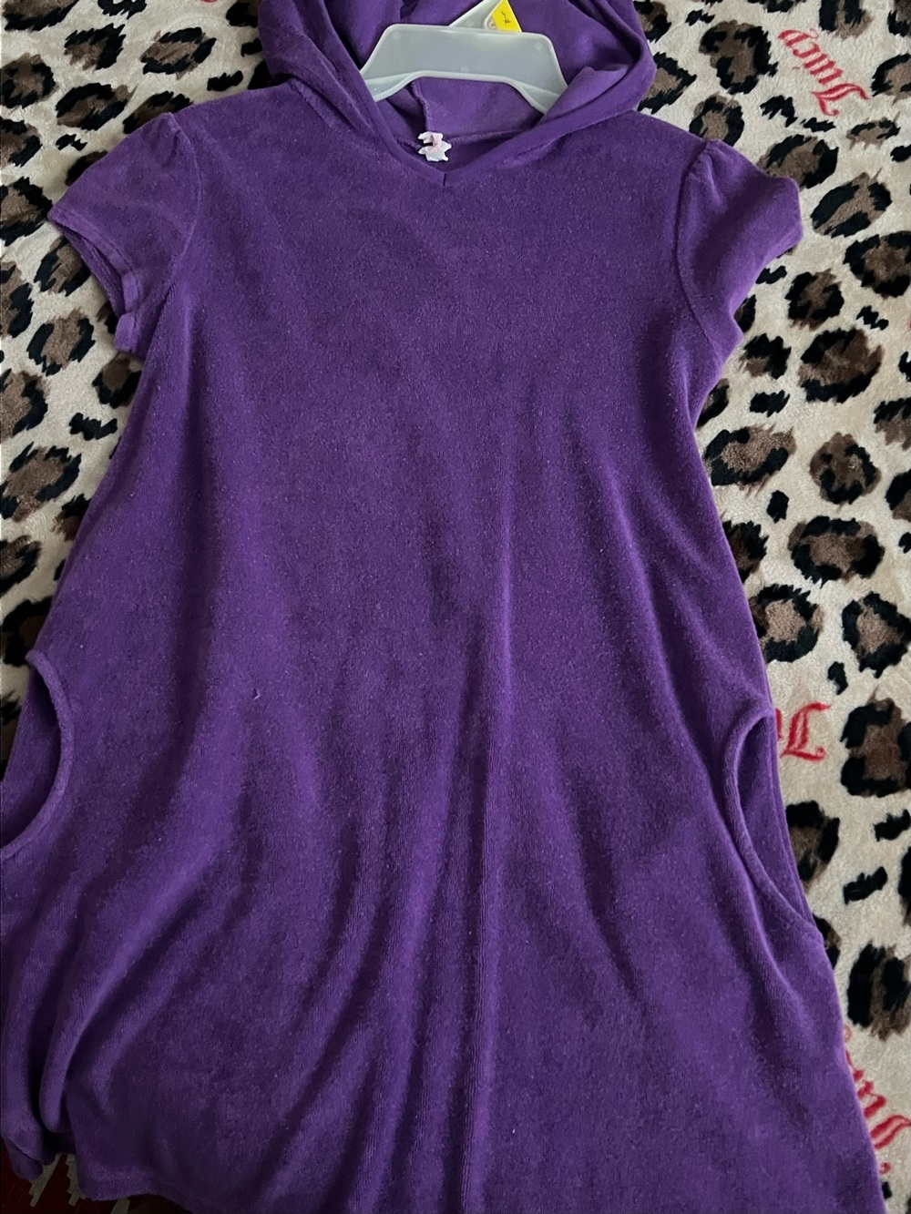 No Boundaries Purple Hooded Short-Sleeve Girls' Swim Coverup